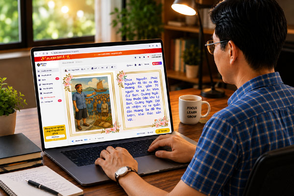 Mình dã tạo sách lật kể chuyện lịch sử rất hấp dẫn học sinh